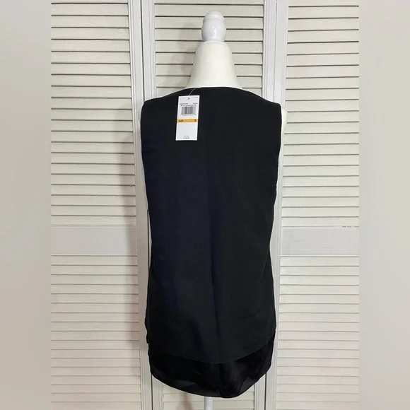 NWT Small Michael Kors Black Sleeveless V-Neck Tunic Top - Picture 4 of 7